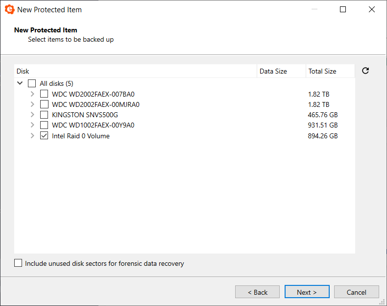 Sélection de la partition d'un élément protégé d'une image disque