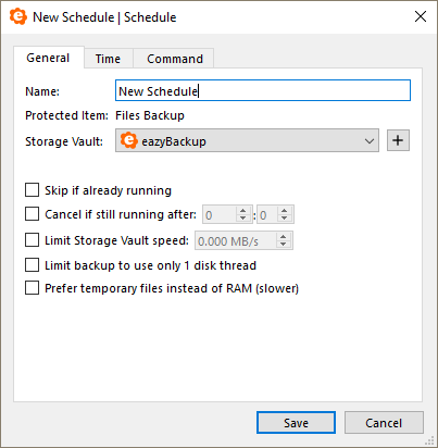 Protected Item General Schedule Options